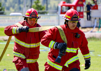 first nation firefighters competing at an outdoor event