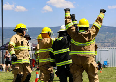 first nation firefighters competing at an outdoor event